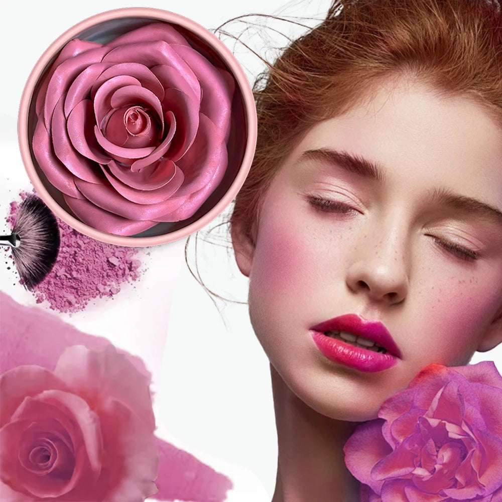 3D Petal Rose Makeup Blush 4 colors Gift Highlighter Rare Beauty Blush Rubor Forma Rosa Real Rose Flower Blush Shimmer Makeup