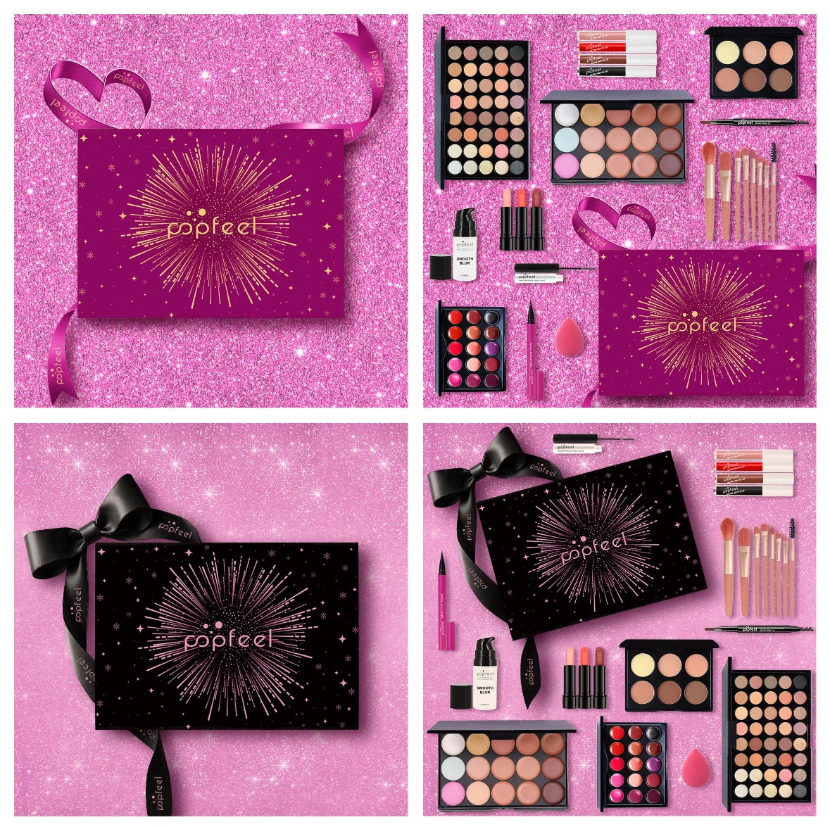 POPFEEL Christmas Makeup Set Gift Box - Includes Eyeshadow, Concealer, Powder - Perfect Cosmetics Set Gift for Special Occasions