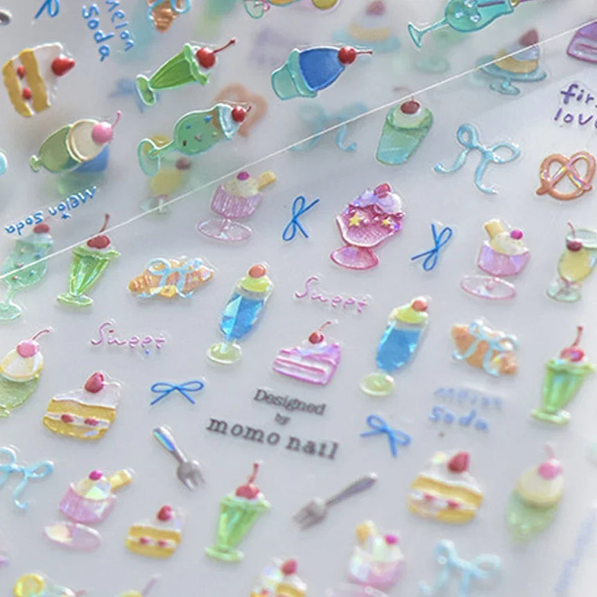 Ocean Shell Starfish Shell Conch Whale Dolphin Seahorse Coconut Tree Water Bubbles Self Adhesive Nail Art Sticker Manicure Decal