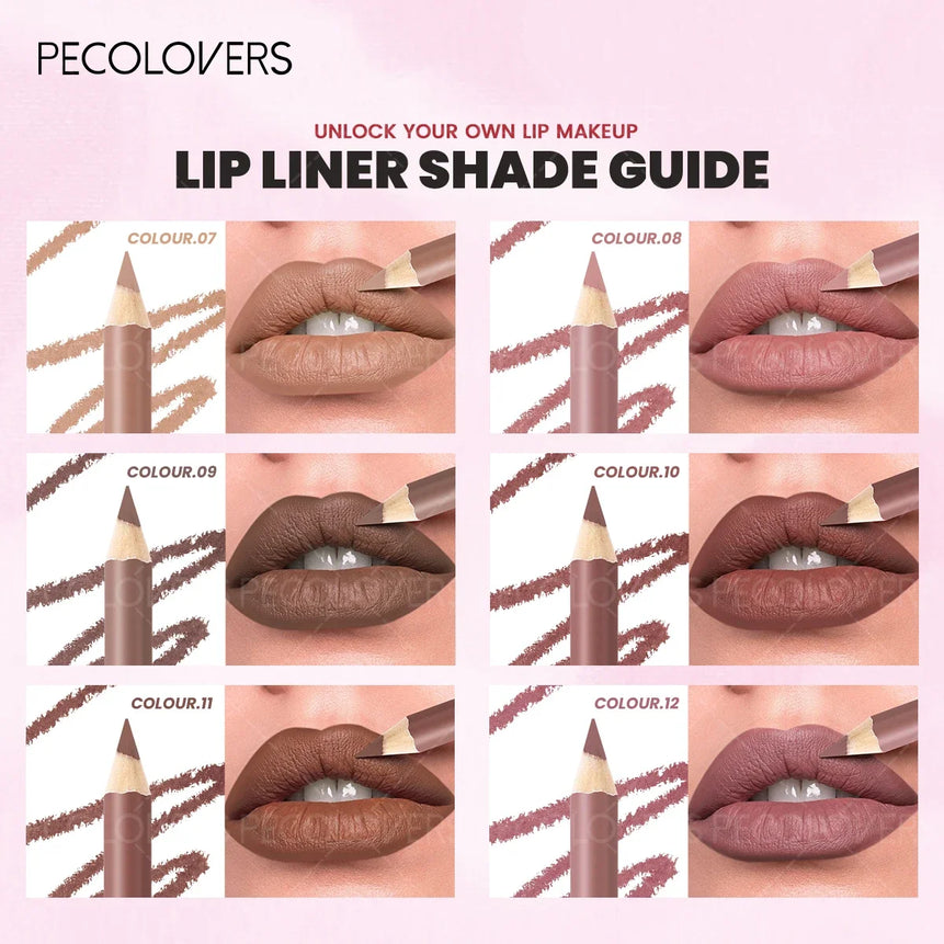 1PC Matte Lip Liner - Pencil Formula, Nude Pink/Brown/Red, Smooth Effect, Three-dimensional Lip, Beginner-friendly