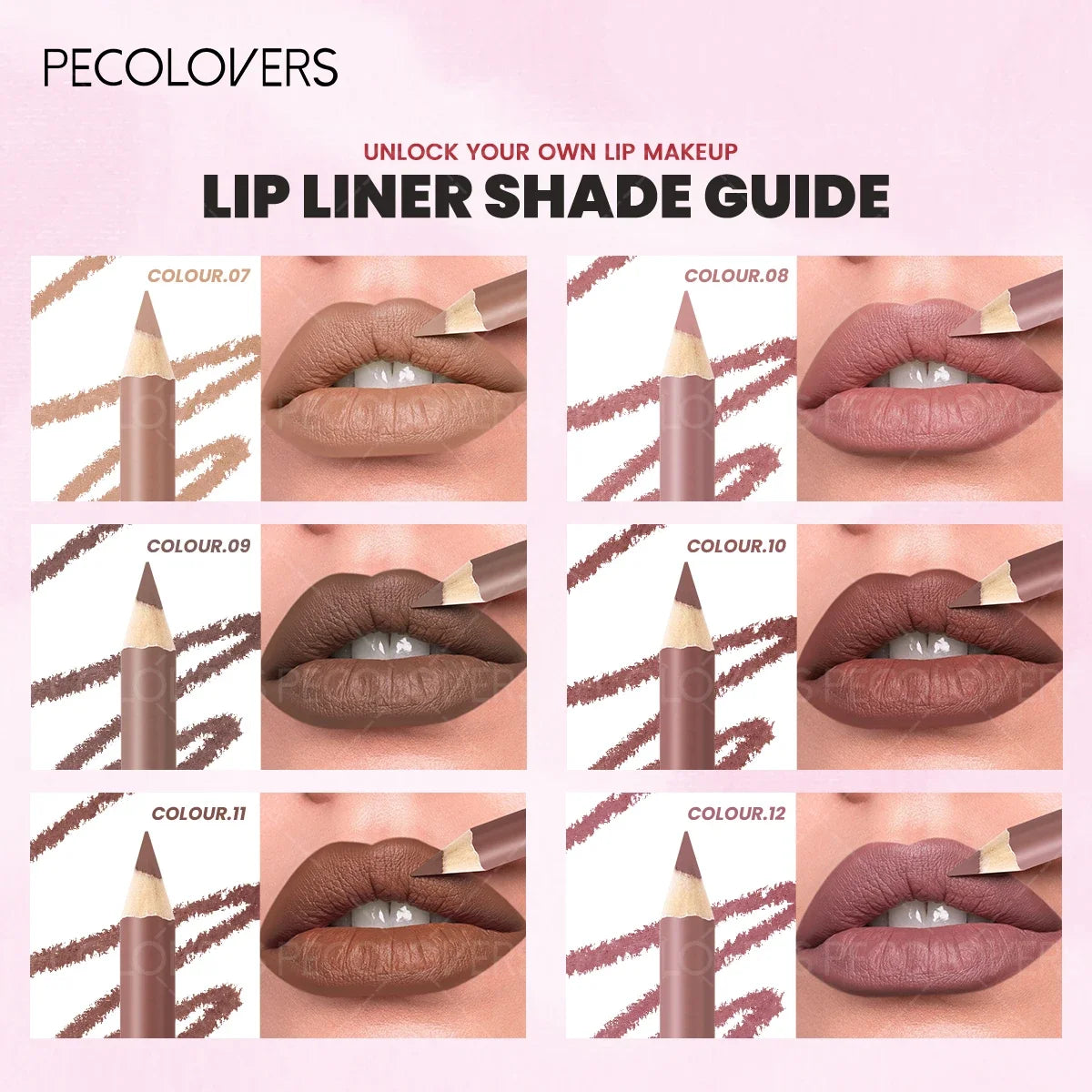 1PC Matte Lip Liner - Pencil Formula, Nude Pink/Brown/Red, Smooth Effect, Three-dimensional Lip, Beginner-friendly