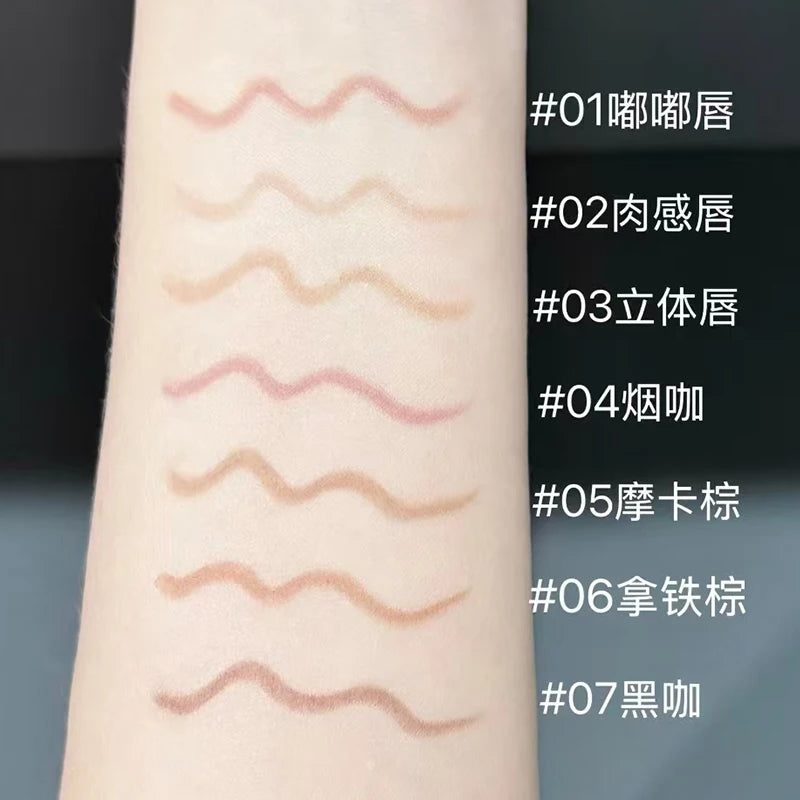 Hyntoor Lip Liner Pen Mud Matte Waterproof Professional Lipliner Pencil Matte Lip Non-stick Cup Nude Gothic Lipstick Concealer