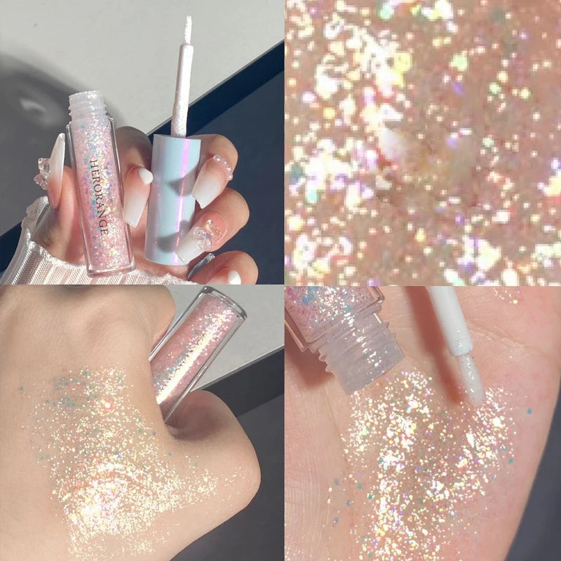 Eye shadow liquid pearlescent fine shiny film high gloss sleeping silkworm brightening liquid eye shadow