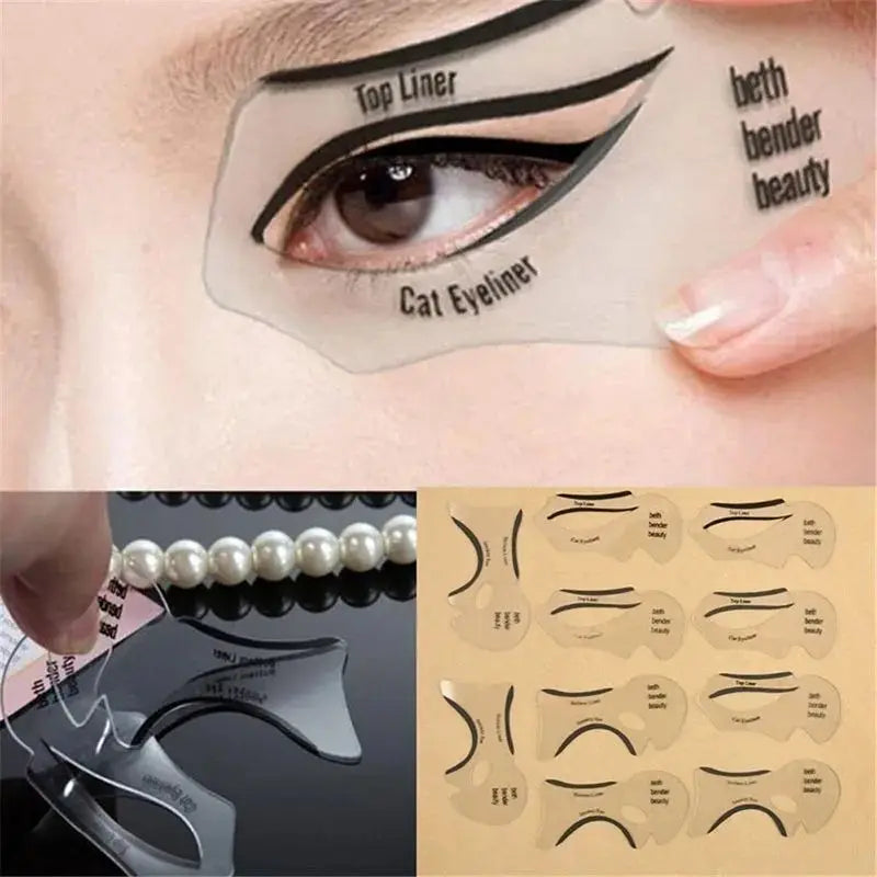 10pcs Multi-Functional Eyeliner Stencil Easy-to-Clean Material & Carry & Apply, Makeup Essentials|Perfect for Beginners & Pros