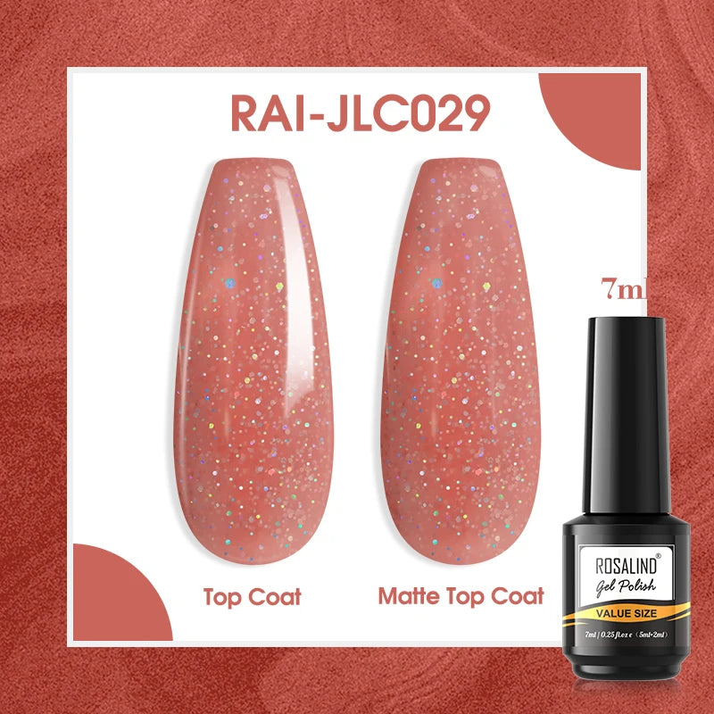 ROSALIND Gel Nail Polish Matte Base Top Coat For Soak Off Gel Polish UV LED Gel Semi Permanent Varnishes Design Nail Art