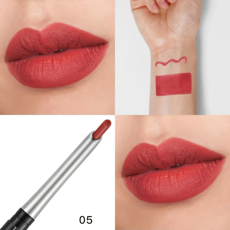 Waterproof Matte Lipliner Pencil Red Contour Tint Lipstick Long Lasting Non-stick Cup Moisturising Lips Makeup Cosmetic
