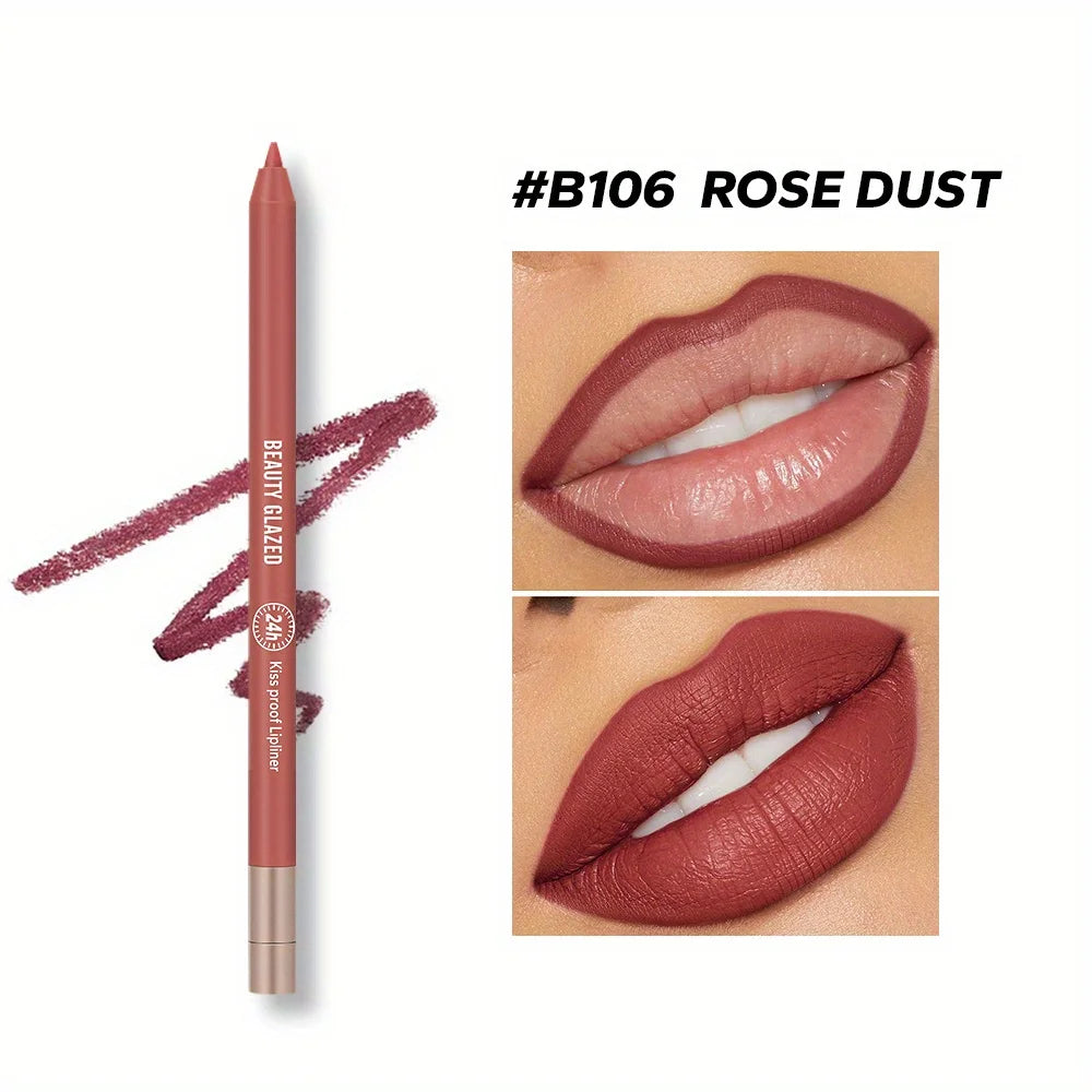 BEAUTY GLAZED 10 Color Lipliner High Pigment Matte Waterproof, Natural Shaping Lip Liner Lipstick Makeup