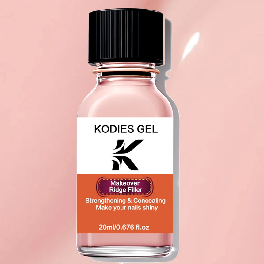 KODIES GEL Natural Pink Nail Strengthener Quick Dry Makeover Ridge Filler Base Oil Nail Hardener Shield Repair Nail Care Lacquer