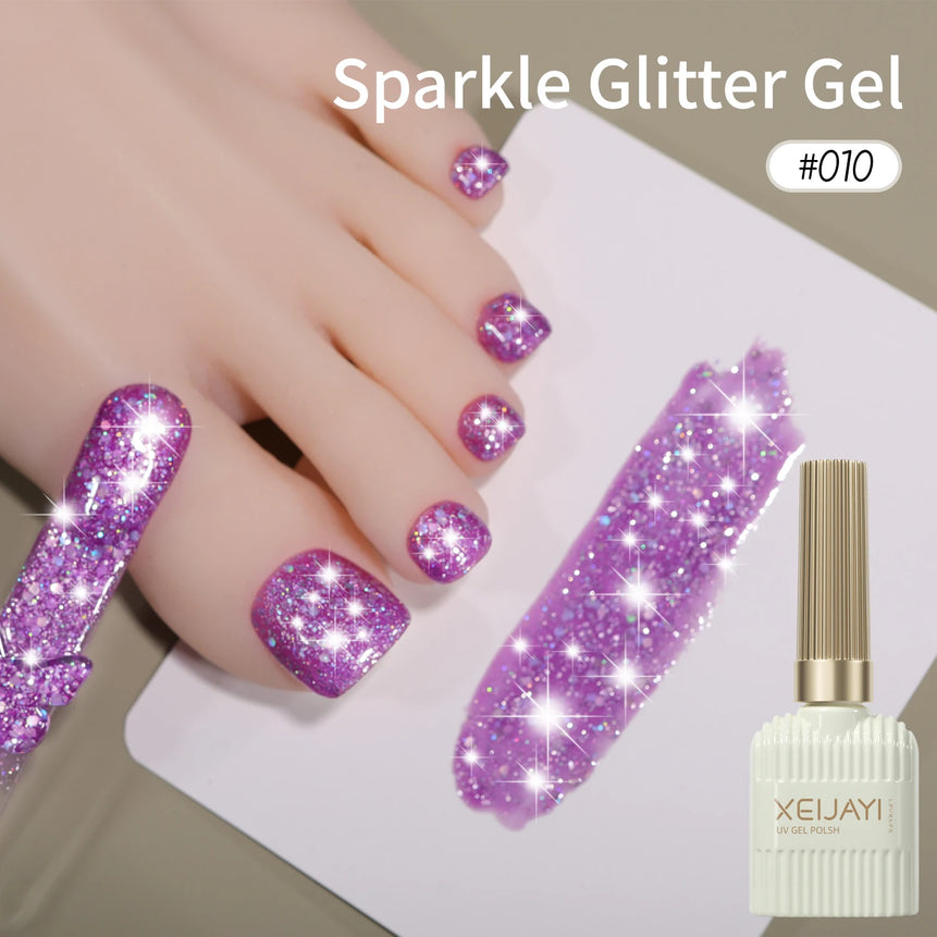 1/ 10pcs 15ML Glitter Silver Color Nail Gel Polish Semi-permanent Varnish Soak Off Nail Art  UV LED Gel Manicure For Summer