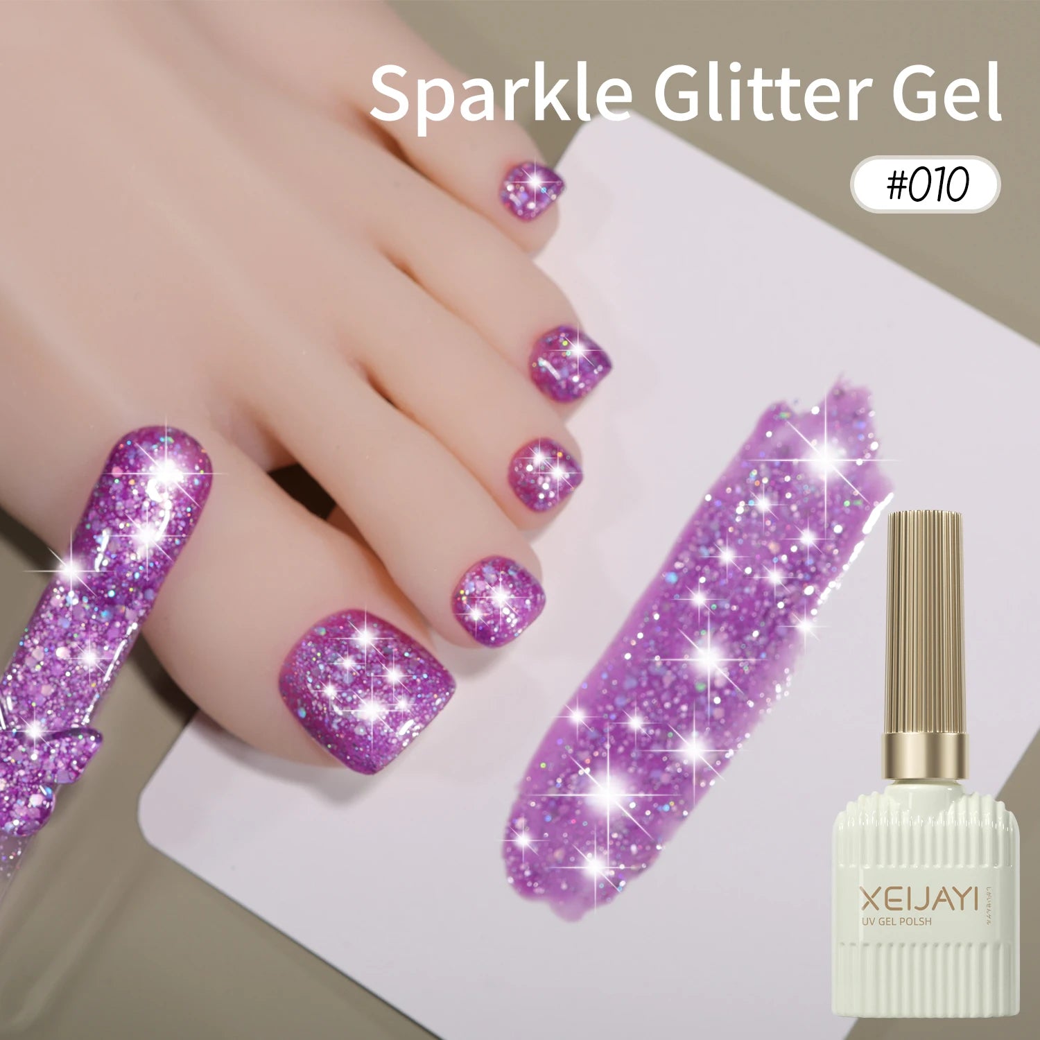 1/ 10pcs 15ML Glitter Silver Color Nail Gel Polish Semi-permanent Varnish Soak Off Nail Art  UV LED Gel Manicure For Summer