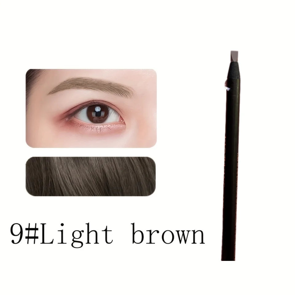 High quality HAOZHUANG pull eyebrow pencil black leather makeup wild line eyebrow pencil hard core flat head pen White pen