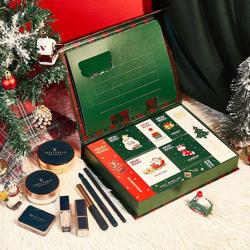 Christmas Makeup Gift Set for Women Full Kit Eyebrow Pencil Powder Lipstick Lip Gloss BB Cream Mascara Concealer Cosmetics Box