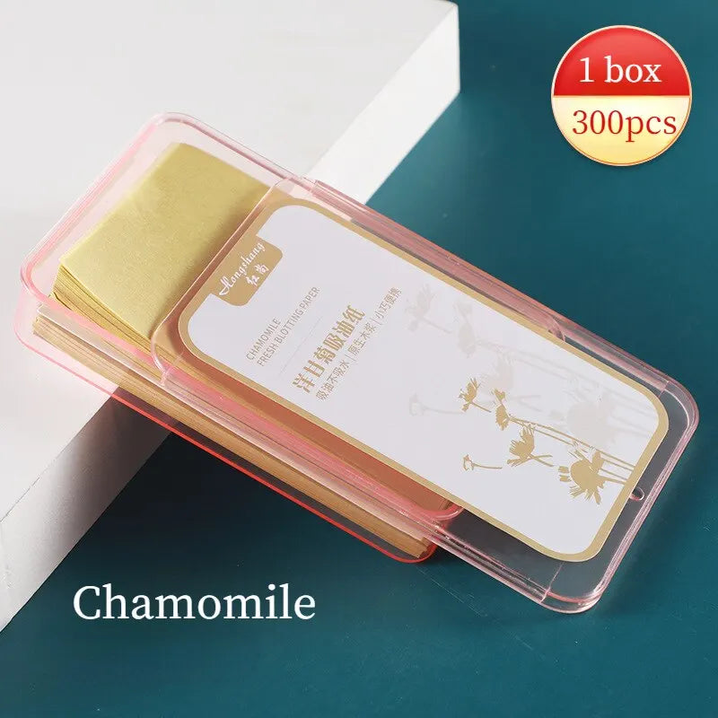300PCS/Box Face Paper Absorbent Oil Control Face Cleanser Wipes Makeup Cleansing Oil Blotting Sheets Oil Absorbing Paper Tissues