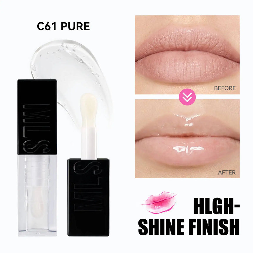 MLSMILE Wet Shiny Liquid Lip Gloss Diamond Shimmer Glitter Lip Plumper Oil 6colors Sparkling Highgloss Sequins Pearly Makeup