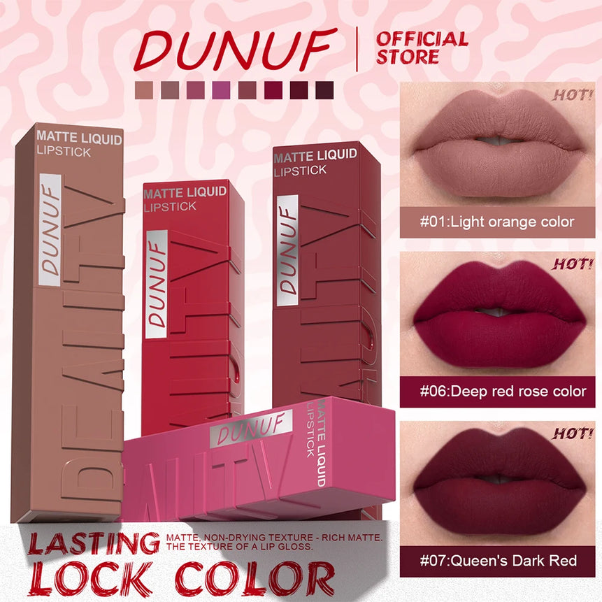 8pcs Liquid Matte Lipstick Velvet Matte Women'S Makeup ,Long-lasting Waterproof Non-stick Cup Non-fade Lip Gloss , Waterproof an