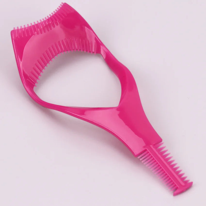 Portable 3 In 1 Eyelash Makeup Tool Mascara Stencils Shield Guard Curler Practical Beauty Lash Curling Comb Eye Makeup Aid Tool
