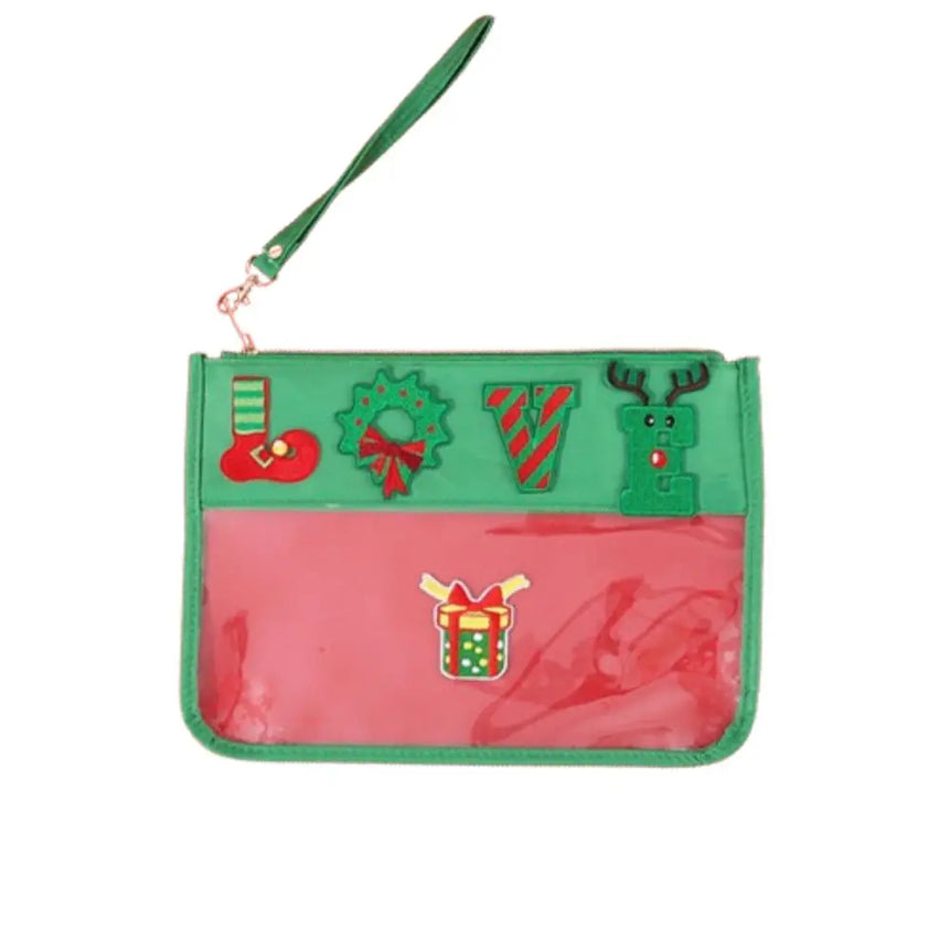 Creative Christmas Clear Travel Bags Cartoon Waterproof Christmas Toiletry Bags PVC Portable Make Up Organizer Travel