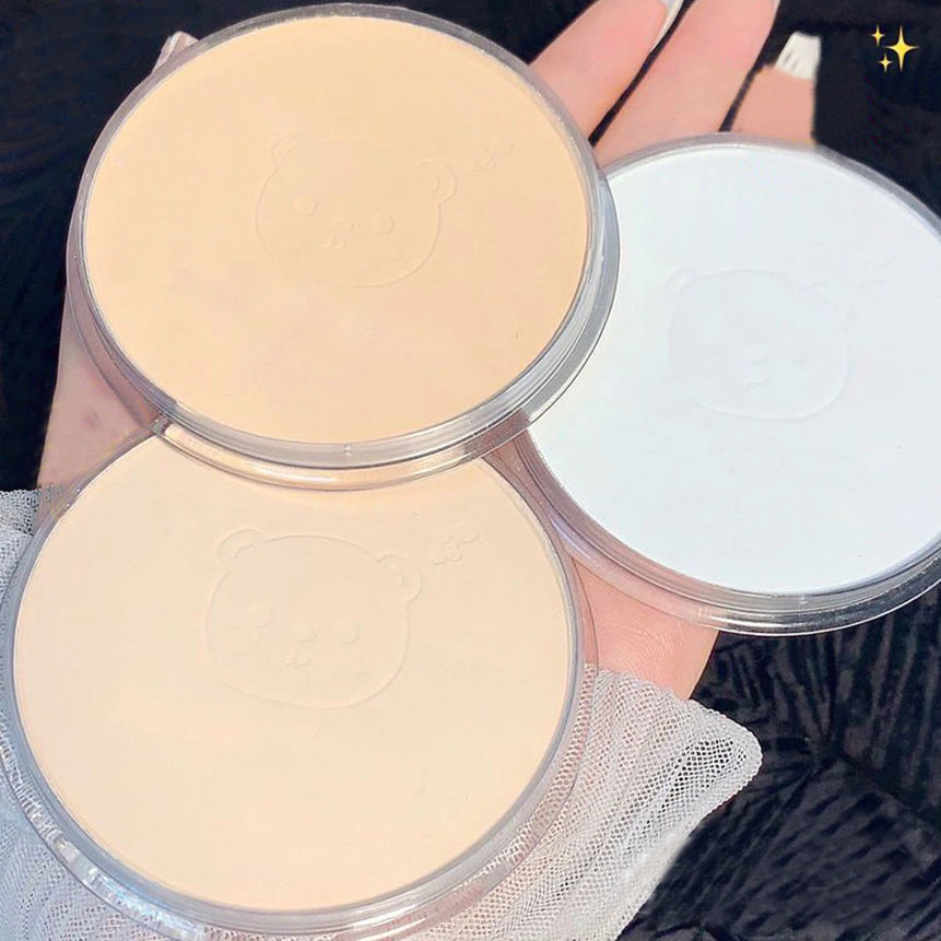 Pressed Powder White Brighten Transparent Oil Control Concealer Lasting Natural Face Makeup Setting Powder Waterproof Cosmetic