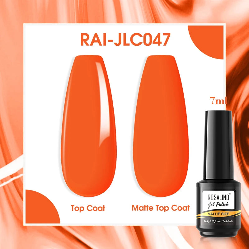 ROSALIND Gel Nail Polish Matte Base Top Coat For Soak Off Gel Polish UV LED Gel Semi Permanent Varnishes Design Nail Art