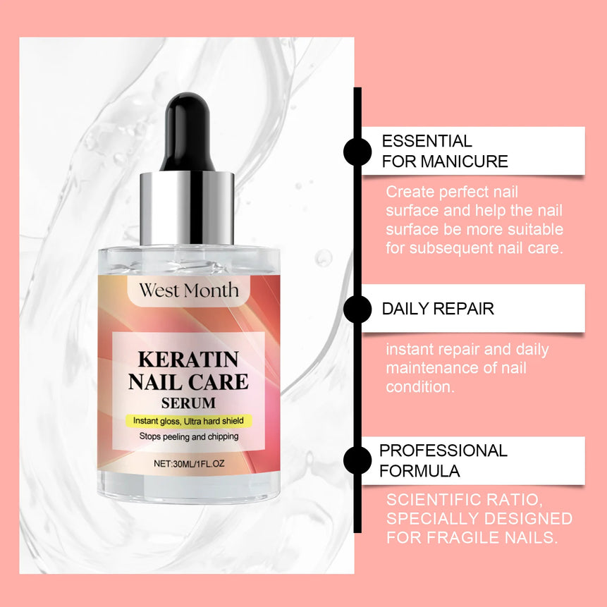 Keratin Nail Care Serum Improve Peeling Chipping Strengthen Nail Prevent Delamination Protect Nail Damage Nails Growth Essence