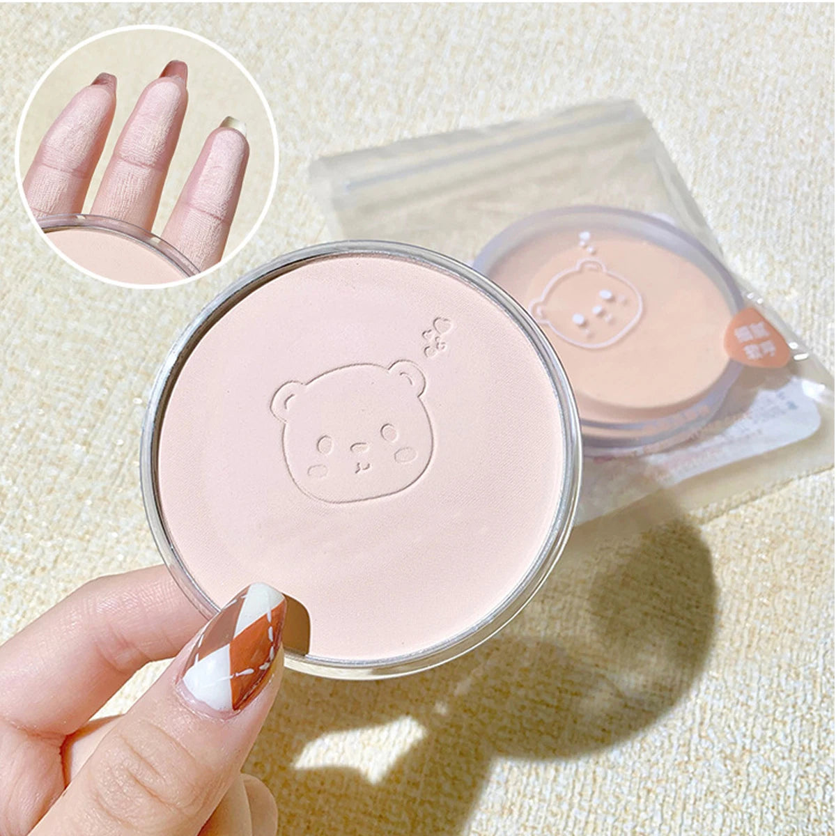 Pressed Powder White Brighten Transparent Oil Control Concealer Lasting Natural Face Makeup Setting Powder Waterproof Cosmetic