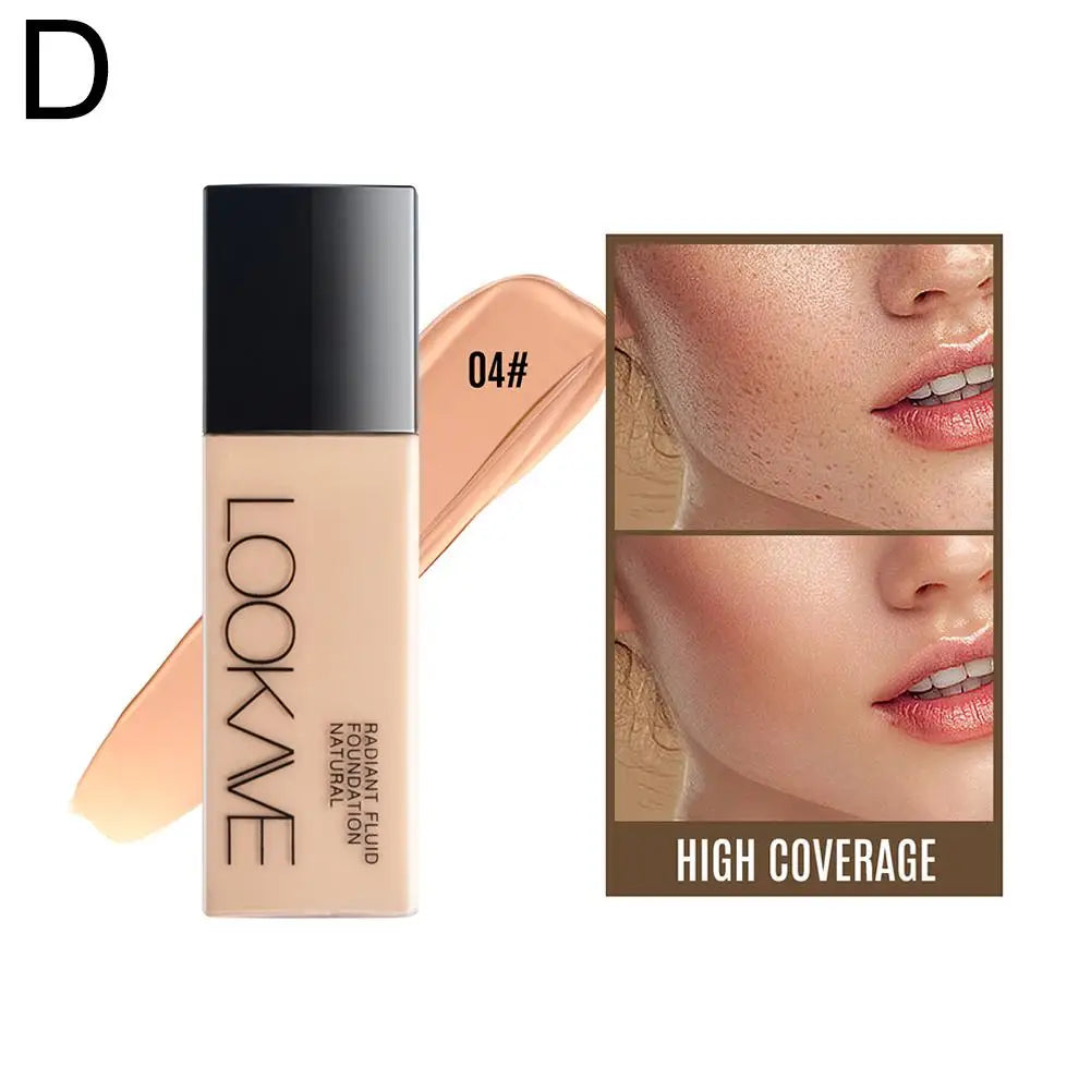 LOOKAVE Liquid Foundation | Long-Lasting, Full Coverage, Matte Finish, Moisturizing Liquid Base, Conceals Imperfections, Smooth Natural Makeup