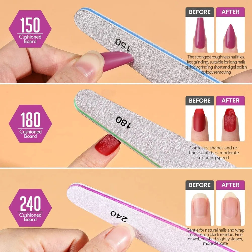 Nail File Nail Buffer for Teens, Nail File & Natural Nail Buffer in 6 Pack, Nail Sandboard, Nail Buffer & Gloss Kit Nail File