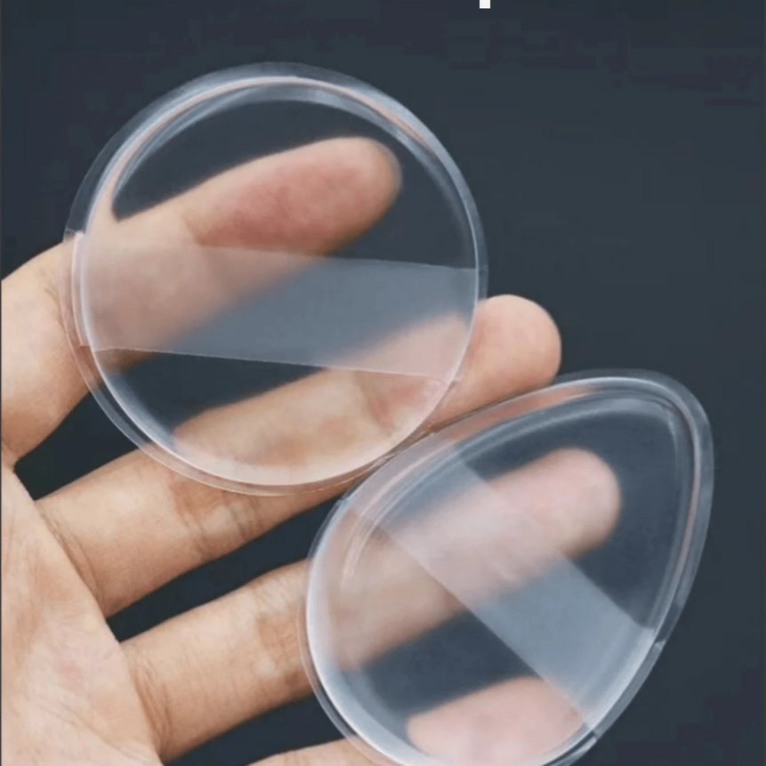 1/2Pcs Silicone Makeup Sponge, Water-Based Crystal Jelly BB Cushion Puff, Transparent Makeup Foundation Sponge, Non-Absorbing