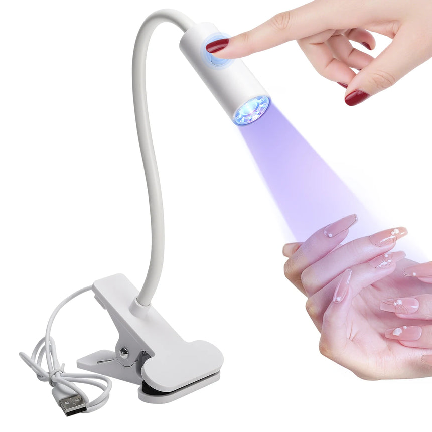 UV LED Light for Nails Polish Drying Lamp 360° Flexible Clip-on Desk Clip Mini USB Portable Nail Dryer Manicure Salon Tools