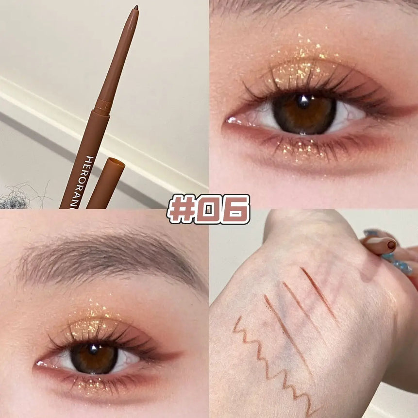 Ultra-fine Gel Eyeliner Pencil Black Brown Under Eye Liner Pen Waterproof Matte Aegyosal  Lying Silkworm Quick Drying Eye Makeup
