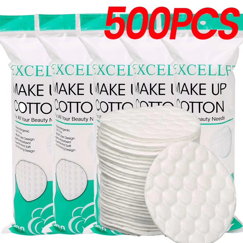 Disposable Soft Circular Makeup Remover Pads Doubles Sided Breathable Cotton Pads for Daily Facial Cleaning Nail Polish Remover