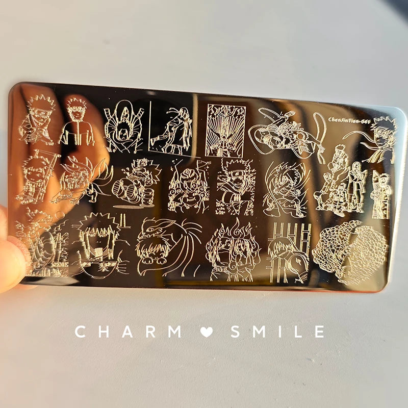 Cartoon Characters Stamping Plates  French Line Geometry  Flowers Leaves Animals Image Stainless Steel Nail Art Template Stencil