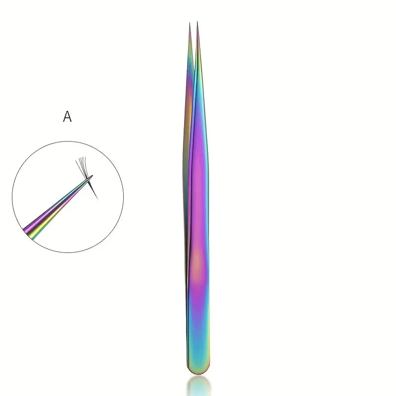 High Precision Eyelash Tweezers Set Stainless Steel Colored Lash Tweezer for Flawless Application & Brow Grooming Christmas Gift