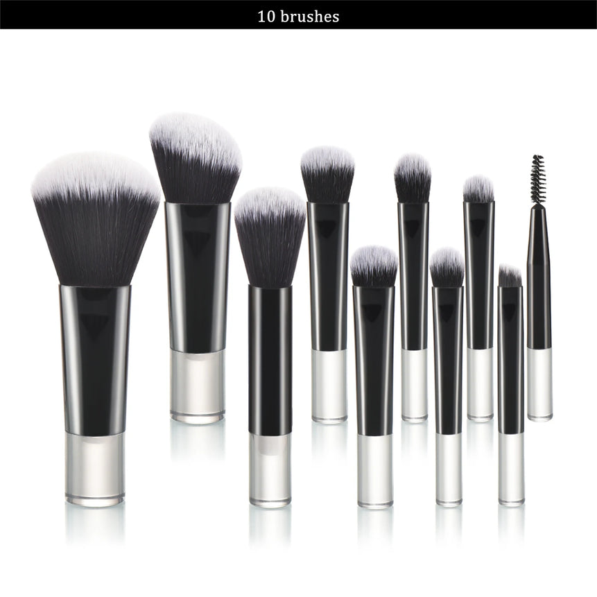10 color Mini makeup brush Travel portable Makeup Tool Makeup Puff - Palm Brush Professional Makeup tool set Christmas gift