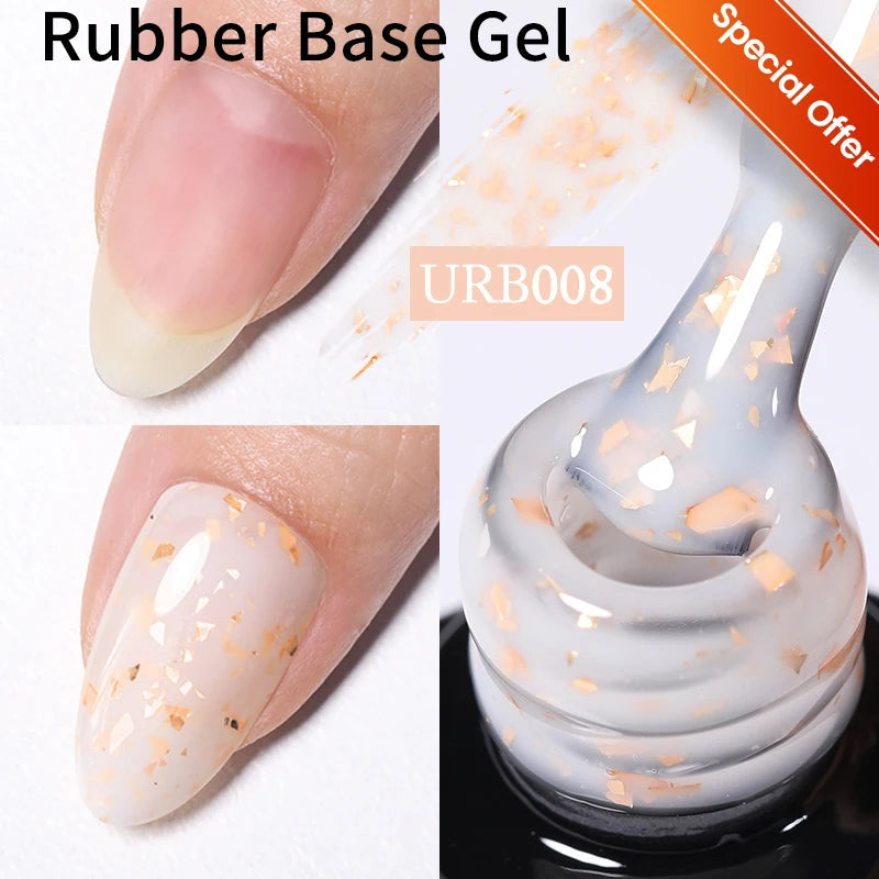 UR SUGAR 7ml Nude Crystal Rubber Base Gel Natural Color Semi Permanent Soak off UV LED Gel Nail Art Varnish