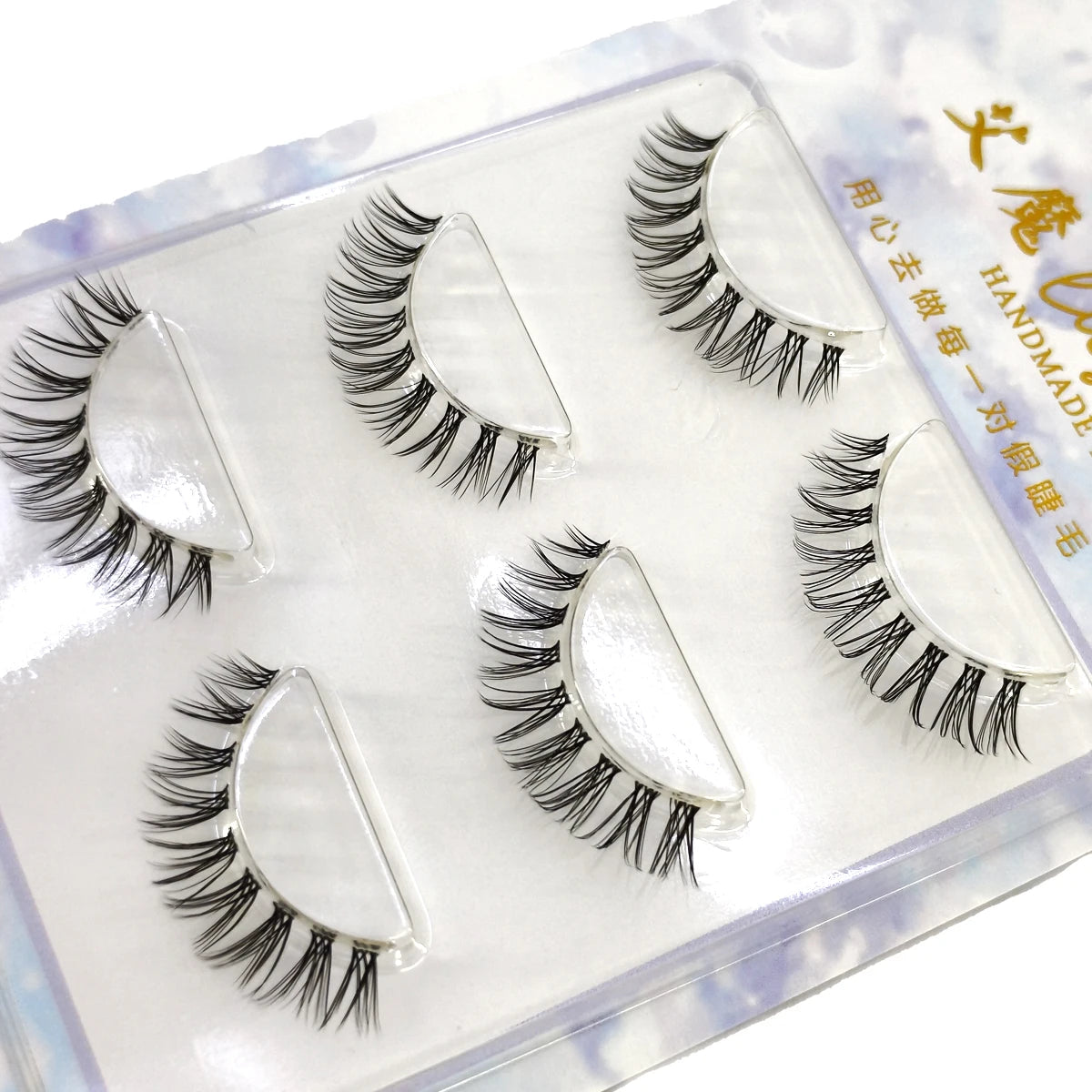 NEW 3Pairs 5d Mink Lashes 3D Mink Eyelashes Invisible Band Natural Black Mink False Eyelash Full Strip cilios posticos Reusable