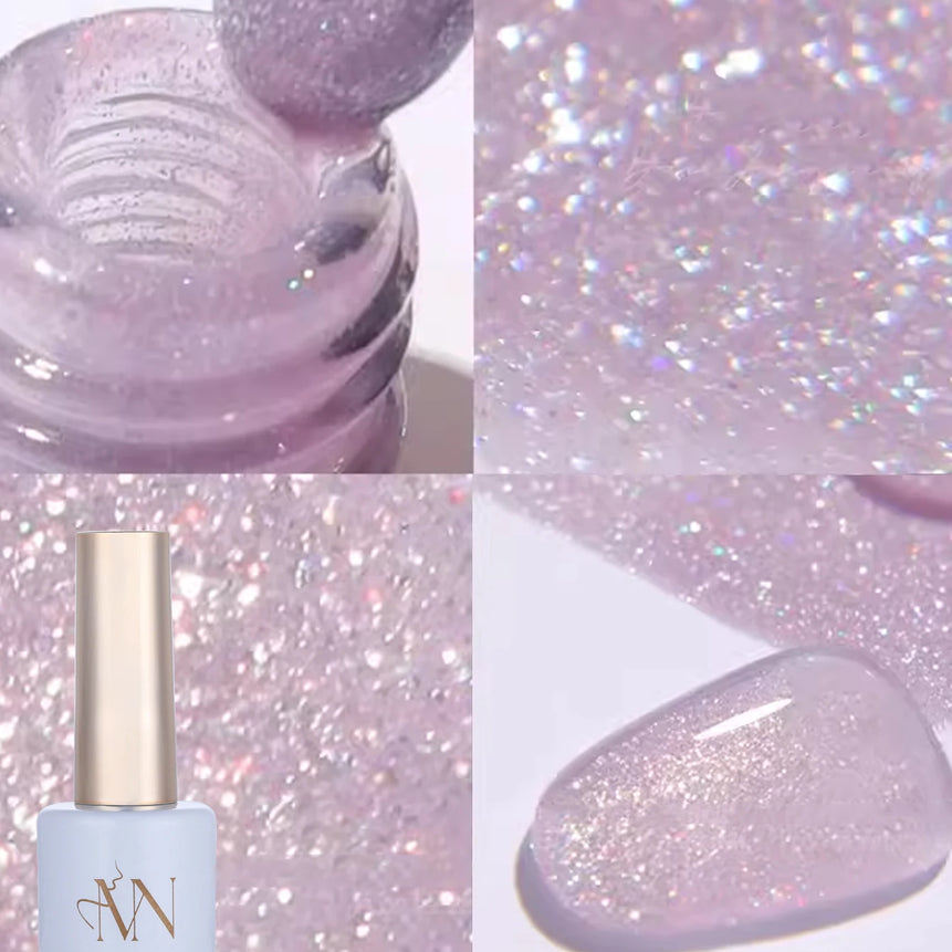 MIANEL1-12pcs 12ML Pink Blue White Green Series With Explosive Glitter Gel Nail Polish, Popular Yun Brocade Diamond Gel Polish