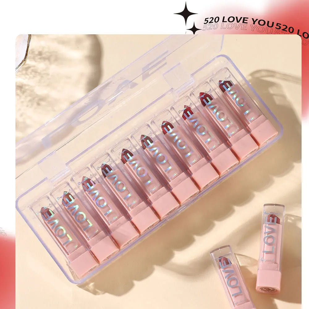 10 PCS Matte Lipstick Kit lip gloss Korean cosmetics LIp gloss Long Lasting Makeup for women Lip pencil cheap make up Beauty