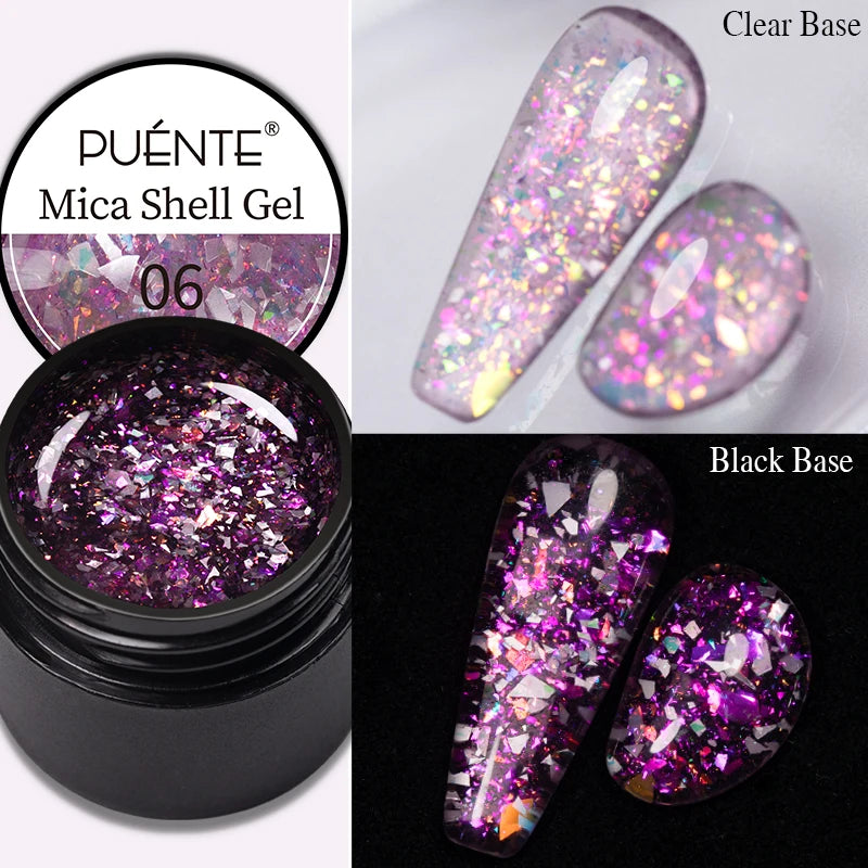 PUENTE Sparkle Platinum Gel Nail Polish 5ML Shiny Gold Silver Glitter Painting Gel Drawing Semi Permanent Varnish For Manicure
