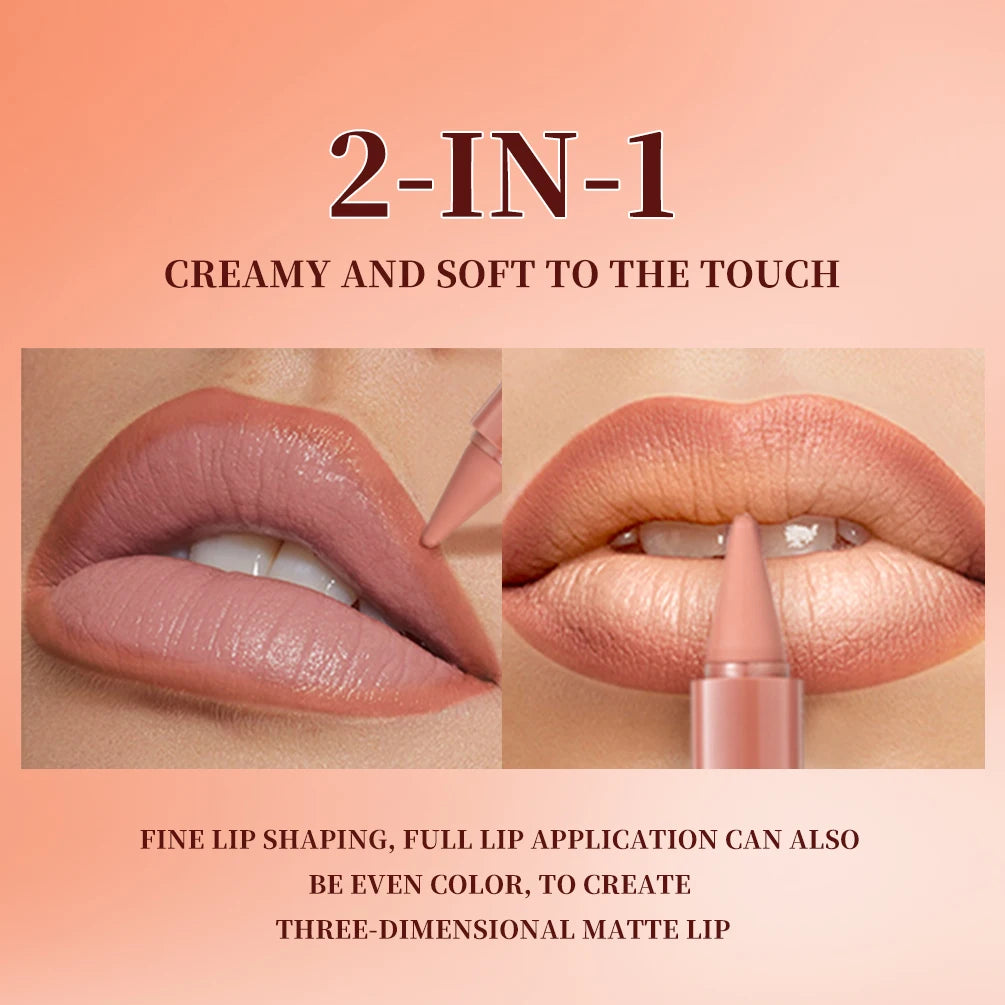 Tapered Gradient Lip Liner Matte Nude Brown Velvet Lipstick Waterproof Non Sticky Contouring Tint Lipliner Crayon Lip Makeup