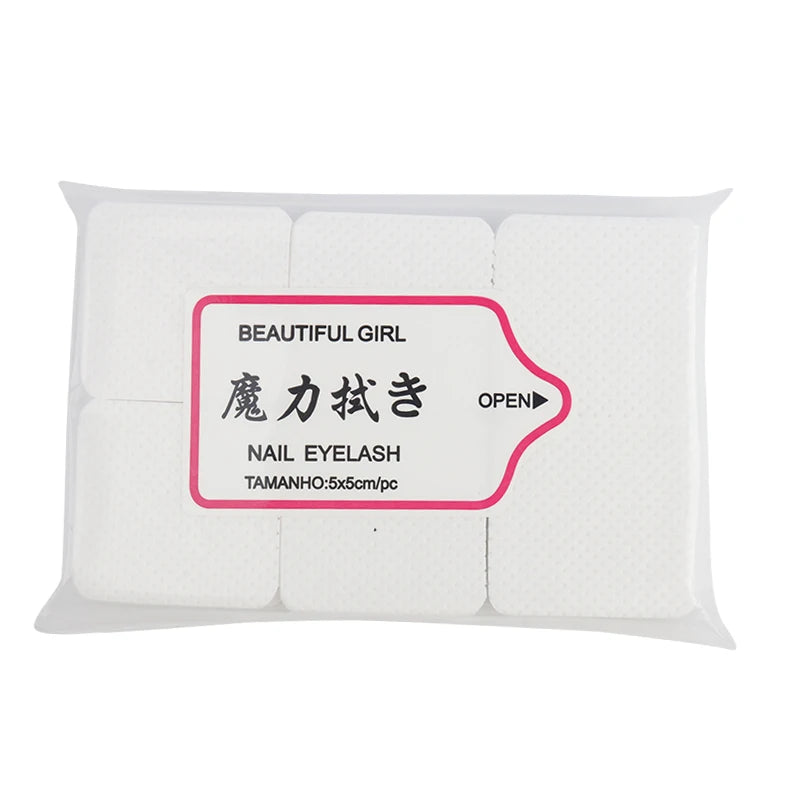 300pcs Lint-Free Eyelash Glue Wipes Paper Gel Remover Clean Month of Bottle Cotton Pads Beauty Cleaning Nail Art Makeup Tools