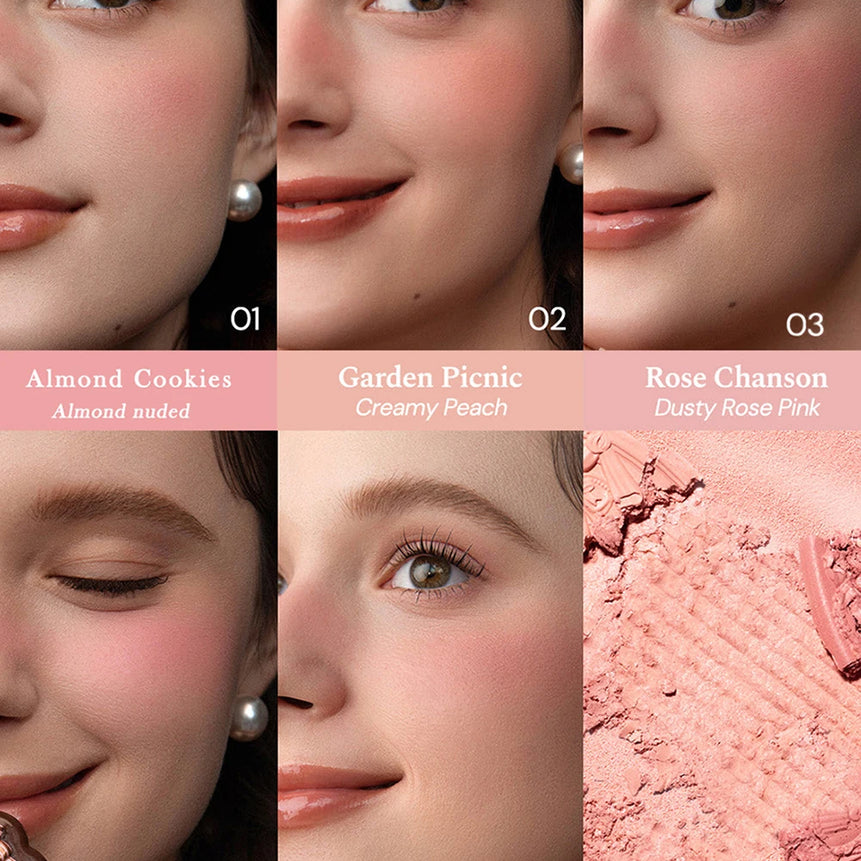 Flower Knows Sweetie Bear Silk Satin Blush Soft Matte Long Lasting Natural Glow Waterproof Buildable Cheek Powder Vegan Makeup