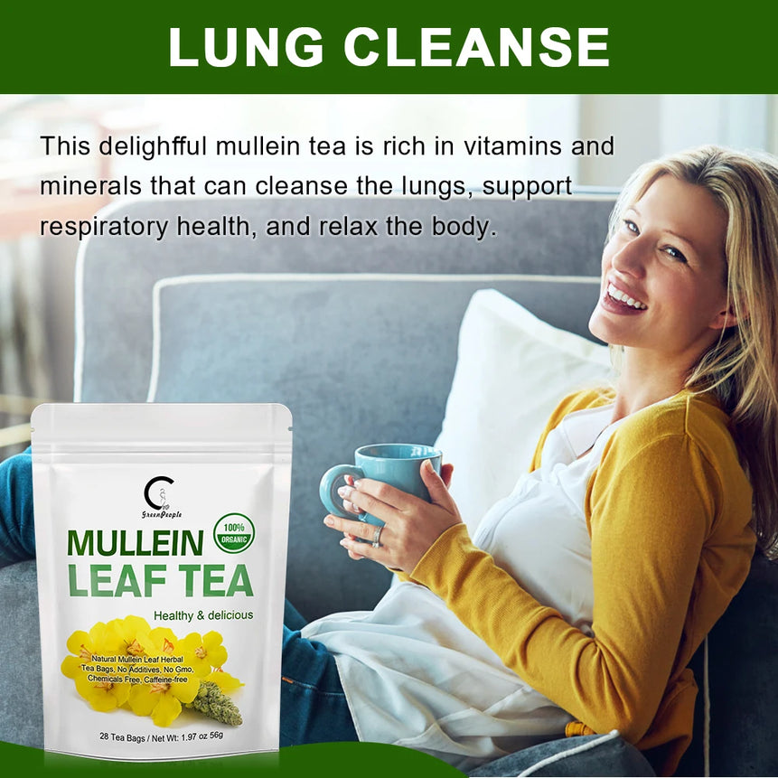 GPGP Greenpeople Herbal Mullein Leaf Drink for Lung Cleansing Unobstructed Breathing Relieve Cough Detoxification Health Care
