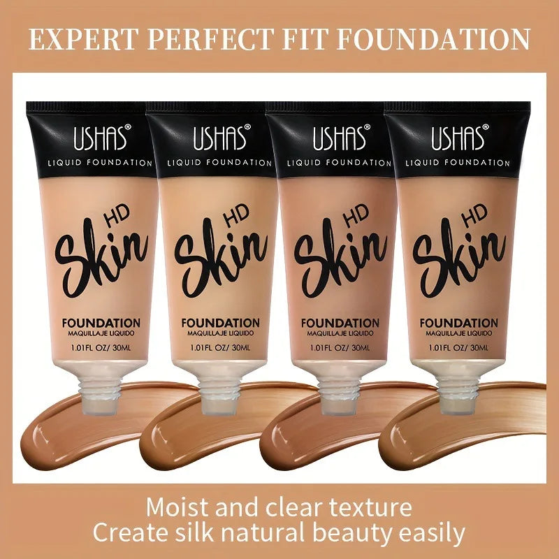 USHAS Concealer Matte Liquid Foundation Brightening Long-lasting Moisturizing Oil Control Waterproof Skin Natural