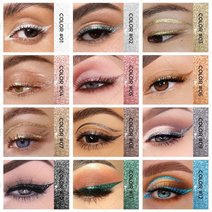1PC Sparkling Christmas Liquid Eyeliner, Pearlescent Shimmer Liquid Eyeshadow, Waterproof, Quick-drying, Perfect for Christmas