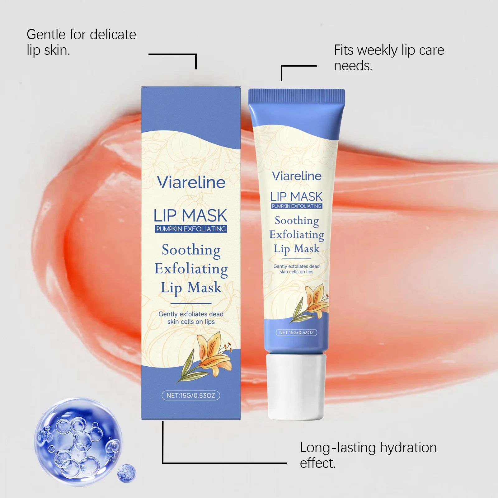 VIARELINE Lip Nourishing Mask Deep Hydration Exfoliate Brighten Skin Relieve Dryness Prevent Cracking Maintenance Lip Sooth Mask