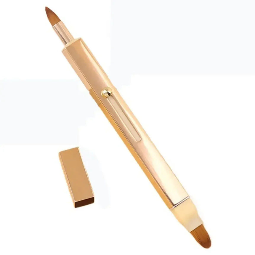 Retractable Lip Makeup Brush Lipstick Lip Gloss Brush Telescopic Dual Use Lip Brush Beauty Tools With Protect Cap