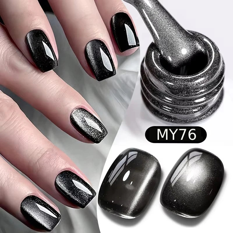 BORN PRETTY 10ml Black Glass Cat Magnetic Gel Nail Polish Silver Gold Glitter Semi Permanent Soak Off UV LED Gel Varnish