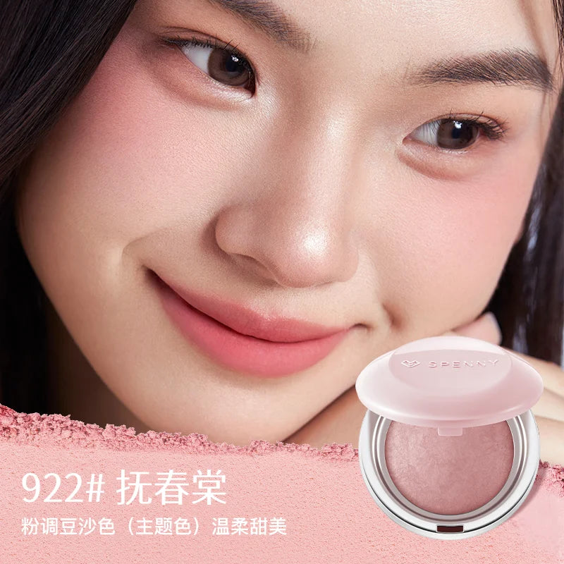 SPENNY Baking Blusher Matte Soft Mist Powder Large Capacity Shrink & Expand Color Naturally Brightening Highlight Cheek 6.2g