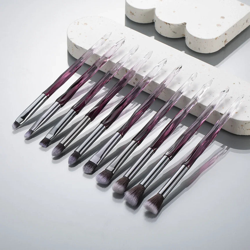 5-10 purple makeup brush quality synthetic foundation, loose powder contouring concealer eyeshadow, professional makeup tool